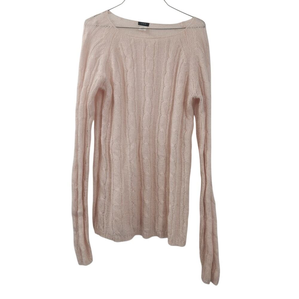 J Crew Pale Pink Knit Sweater Womens Size Large L